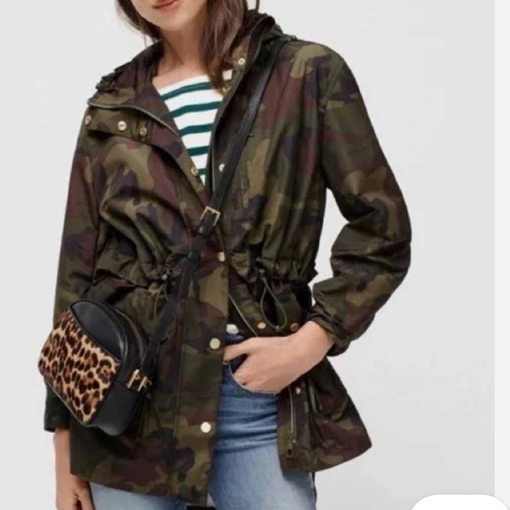 J Crew Women's Camouflage Hooded Jacket